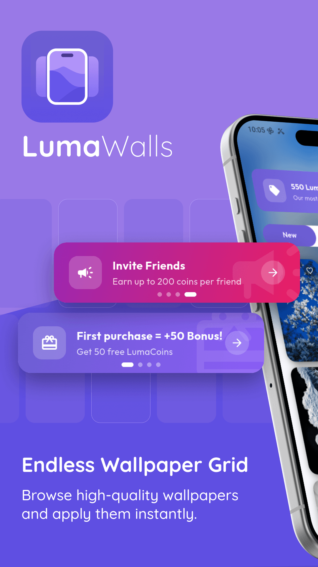 LumaWalls - Application de fond d'ecran screenshot 1