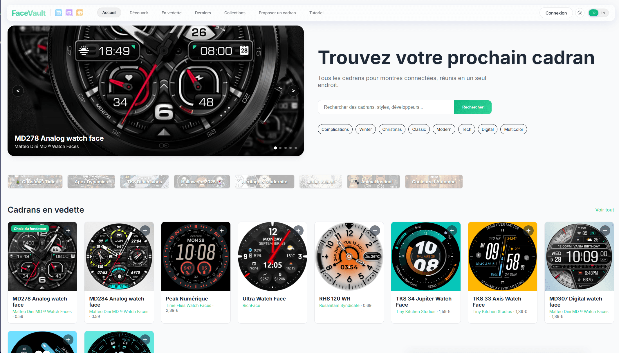Facevault - Application de vitrine de Watchface pour smartwatch screenshot 1