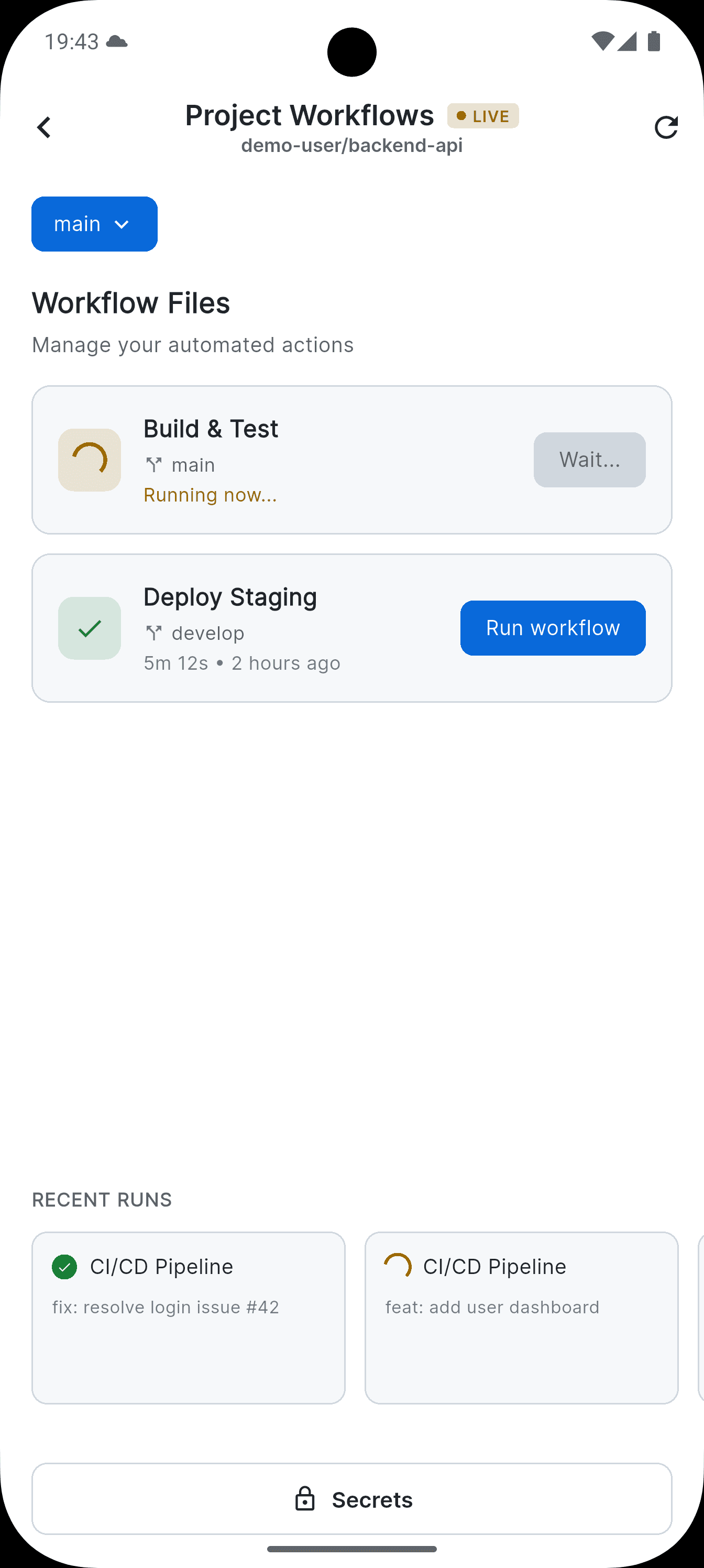 GitFlow - Application de gestion des actions Git screenshot 3