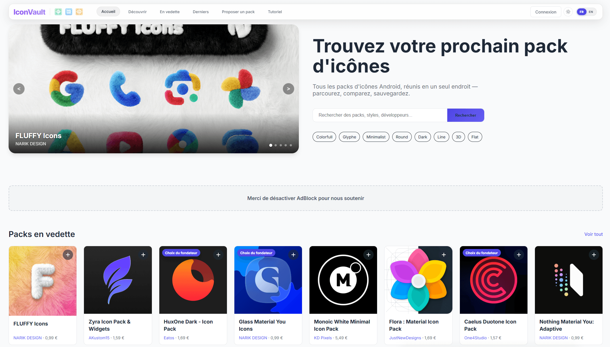 Iconvault - Application de vitrine de icon pack Android screenshot 1
